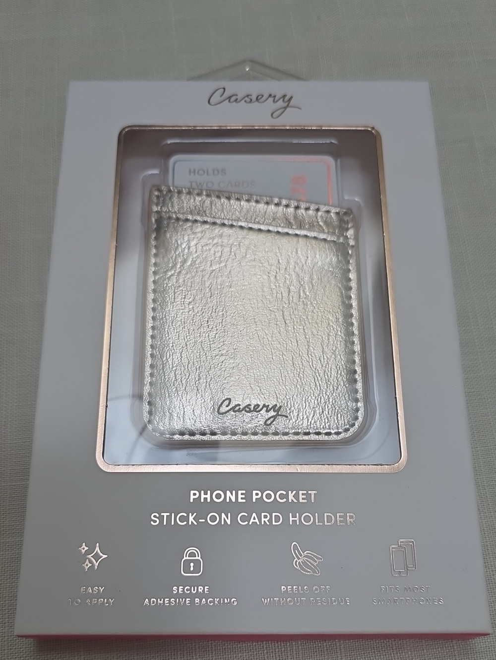 Rose Gold Phone Pocket Stick-On Card Holder